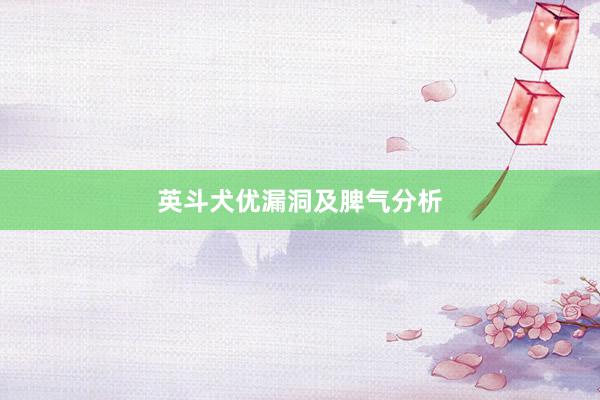 英斗犬优漏洞及脾气分析